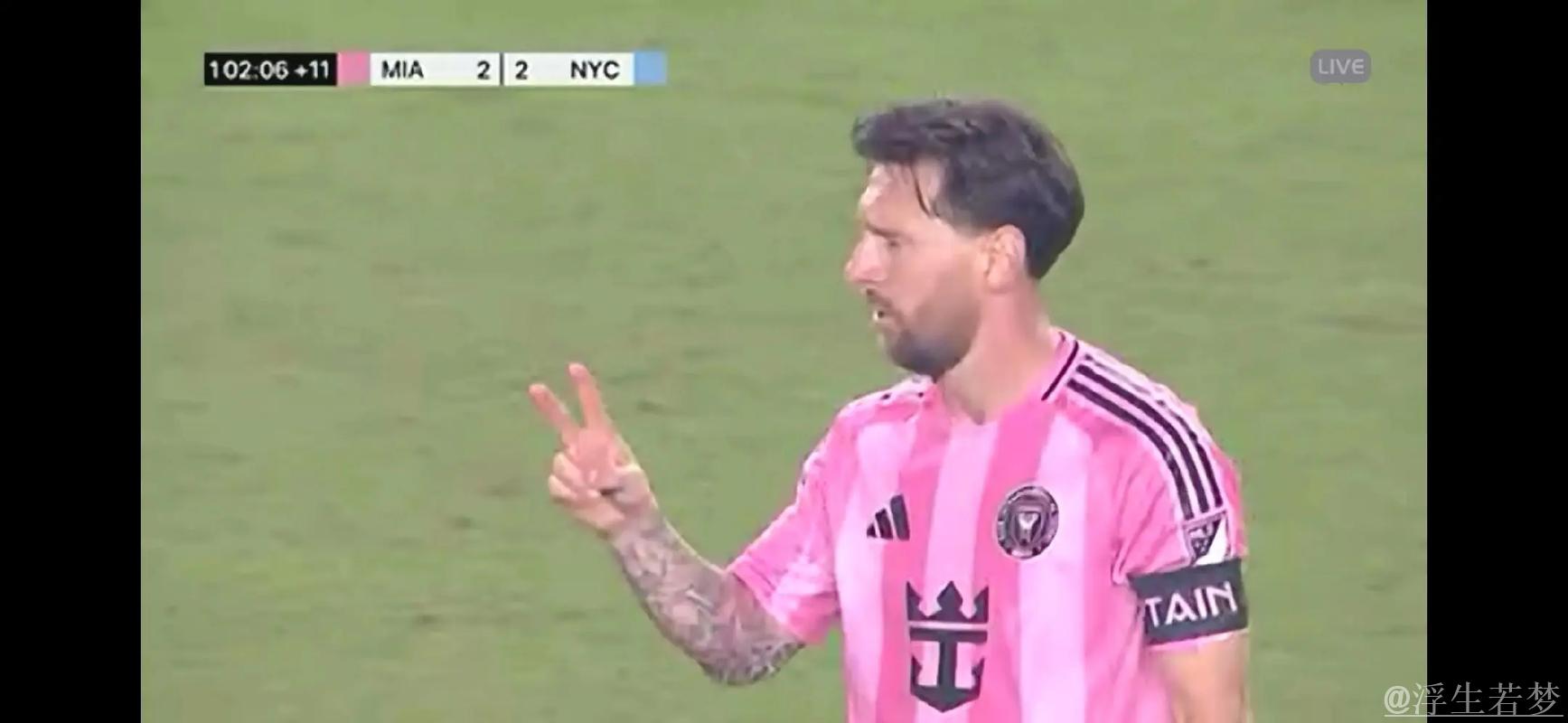 梅西双助攻助阵，十人迈阿密100分钟逼平纽约城2-2